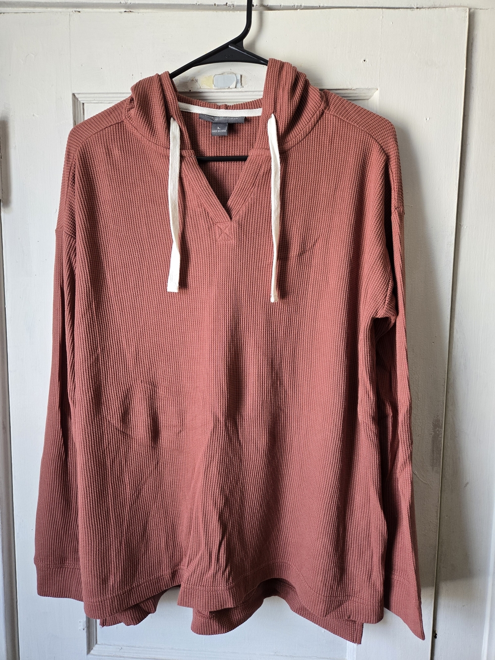 Free Fly Waffle V-Neck Hoodie Rosewood